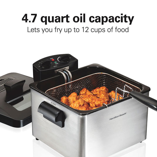 Deep Fryer, 4.5 Liters/19 Cup Oil Capacity Professional-Style with 3 Baskets