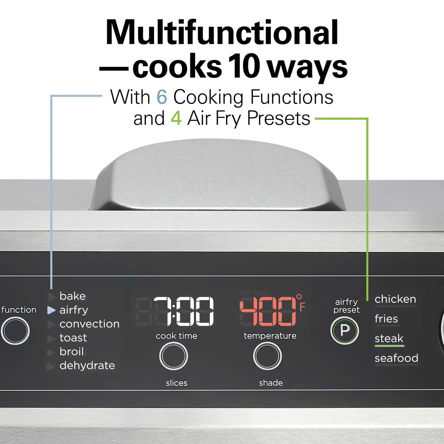 Digital Air Fryer Toaster Oven, 6 Slice Capacity