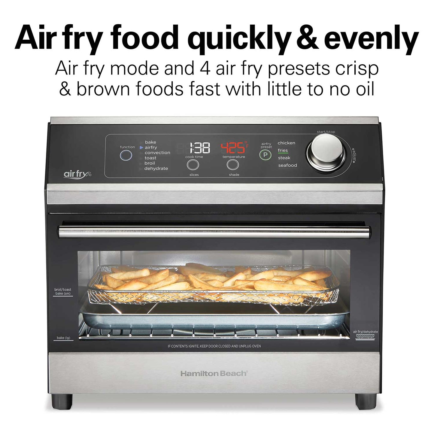 Digital Air Fryer Toaster Oven, 6 Slice Capacity